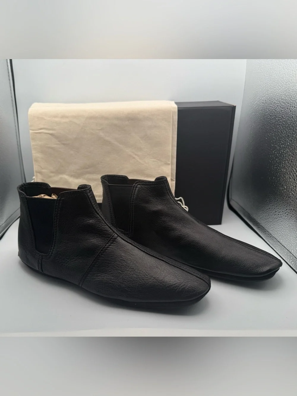 Prada Linea Rossa Black Deerskin Chelsea Ankle Boots Sport Box US 10 / 9